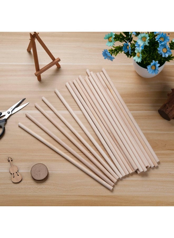 العصي الخشبية ، 20 عصي خشبية مستديرة ، تستخدم للحرف ، العصي الخشبية الصلبة غير المكتملة ، تستخدم للفن والحرف ، دعم الكعكة المتطبقة ، وعصي شريط الزفاف - Image 2